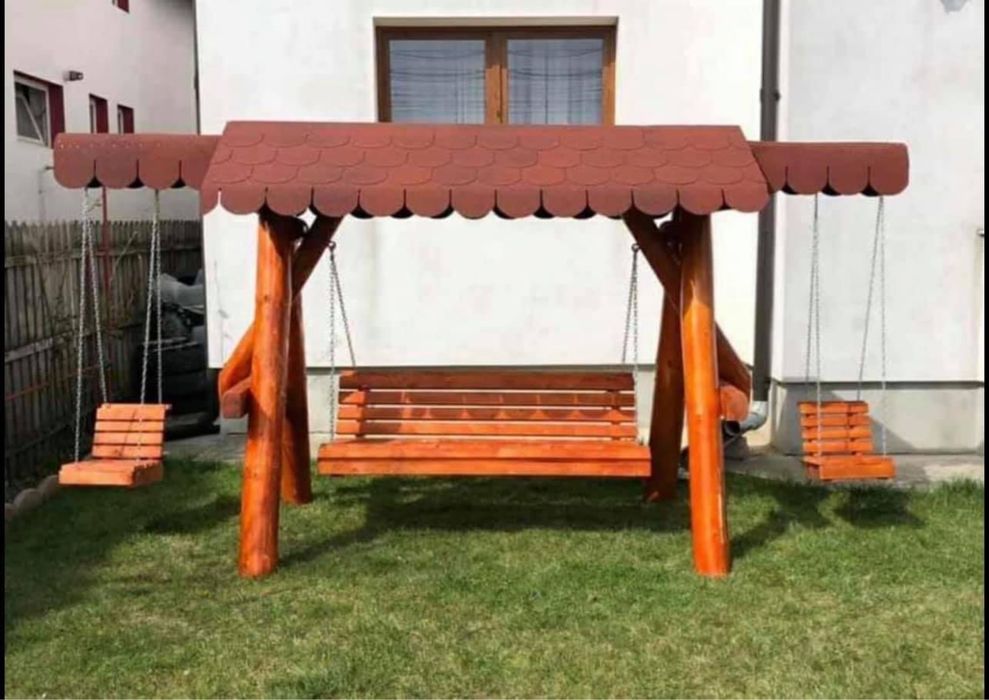 Leagan din lemn masiv / balansoar gradina