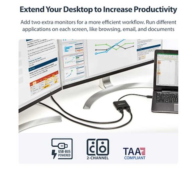 StarTech USB32HD2 –USB към HDMI (адаптер/видео карта) за втори монитор