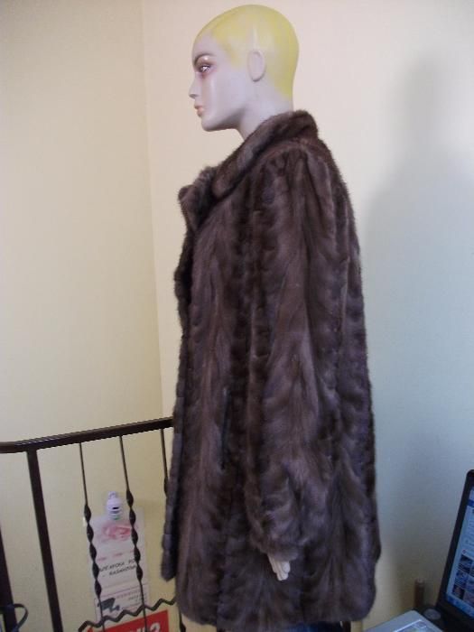 Палто от норка визон кафяво