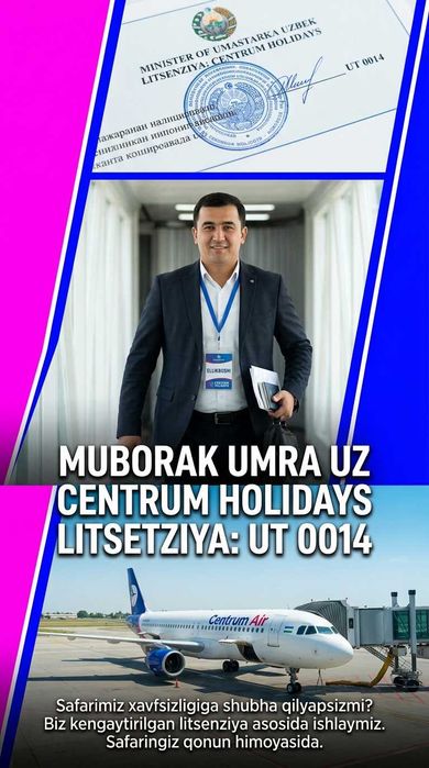 Centrum Holidays Umra Sertifikat Sirdaryo Muborak Umra Uzb Tur Paket