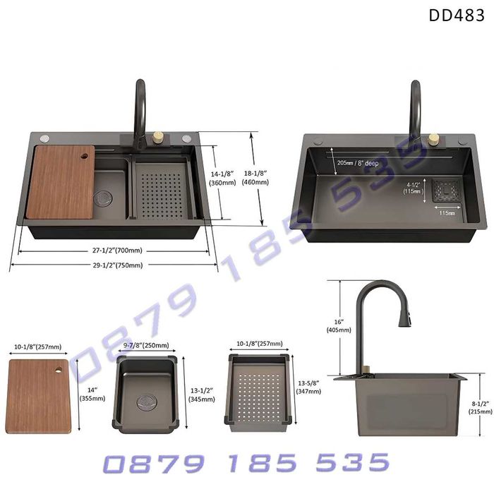 Мултифункционална кухненска мивка водопад модерна лукс чешма удобна