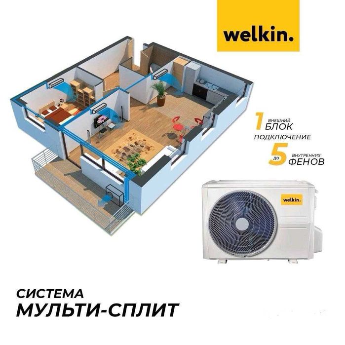 Кондиционеры WELKIN "Мульти-сплиты"  Охлаждение разных комнат NEW 2025