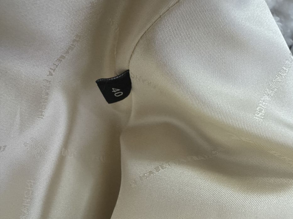 Elisabetta Franchi бяло пухено дълго палто 40 размер