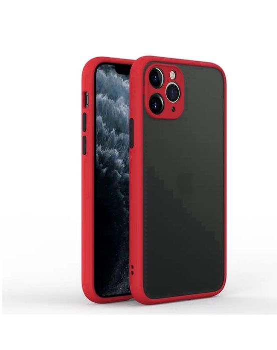 Iphone 12/13/14/15/16 PRO MAX - Husa Margine Silicon Spate Plastic Mat