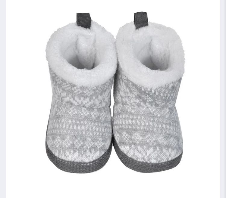 Ghete ugg bebe gri blana bebelus