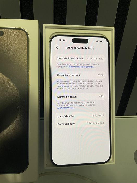 Iphone 15 Pro Max / Baterie 91 % / 256 Gb Ca Nou