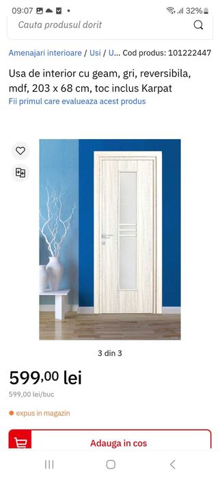 Usa interior reversibila mdf Karpat