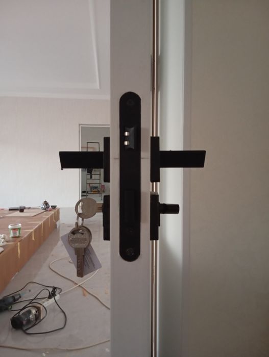 установка меж комнатных и металических дверей и плинтуса