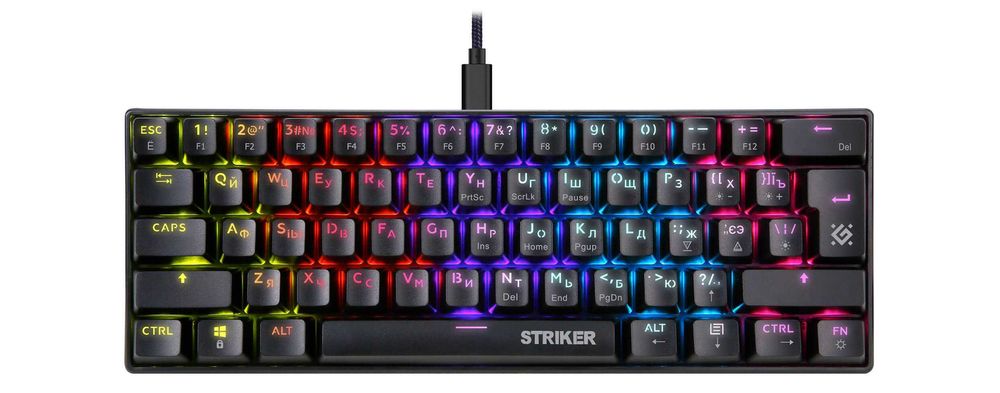Клавиатура Defender Striker GK-380L, Black, USB