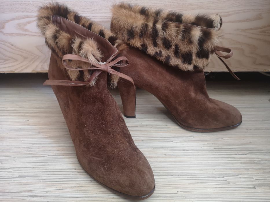 Ghete dama, piele naturala, maro, 40, Rossetti Moda/ Fratelli Rossetti