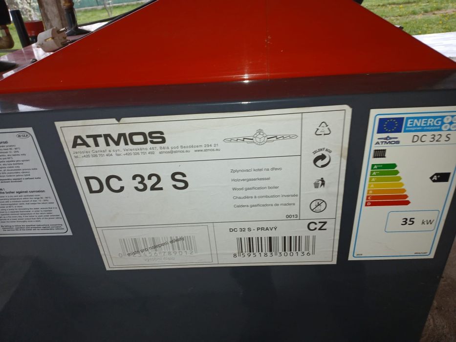 Se vinde centrala termica Atmos 35kw cu gazeificare + accesorii