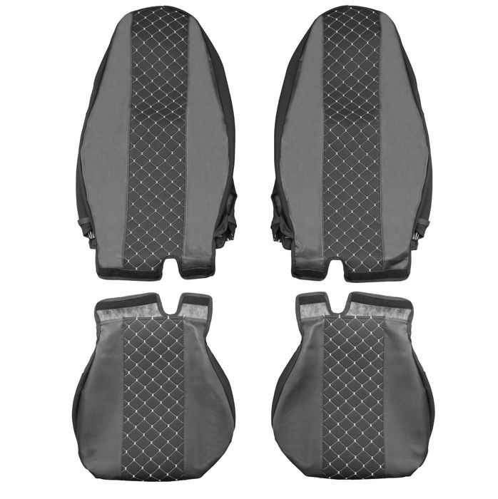 Тапицерия подходяща за Волво ФХ / Volvo FH4, след 2014г, Черно+бял шев