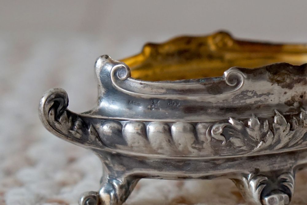 Set doua solnite cu lingurite din argint 800