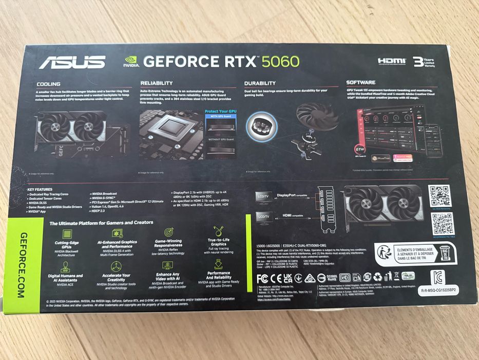 Placă video ASUS Dual GeForce RTX 5060 OC Edition 8GB GDDR7 PCIe 5.0 – Garanție EMAG 36 luni