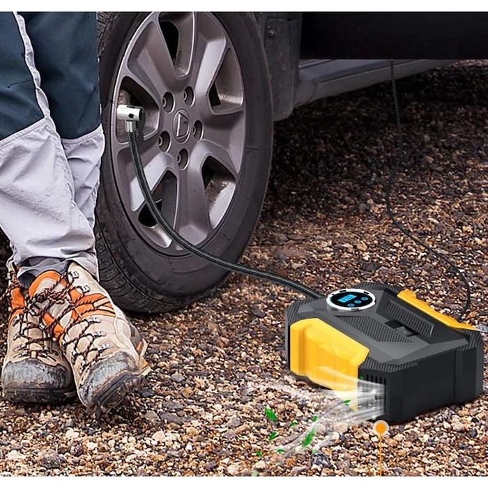 Компресор за гуми №3740-1 Мини компресор 140W дигитален DC12V