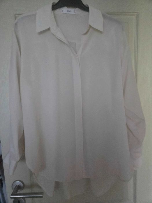 Дамска риза в бебешко розово, бяло и кафяво