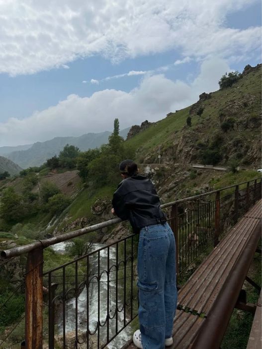 Джинсы бэгги синие