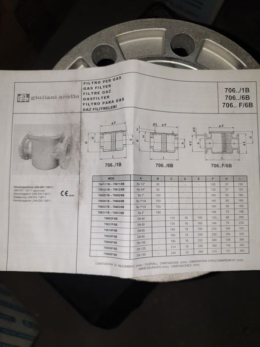 Фильтр газовый giuliani anello DN80