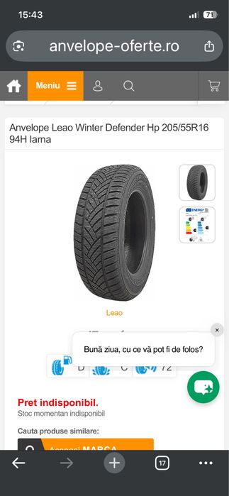 Anvelope 205/55/16 91 H de iarna 2025 rulate f putin