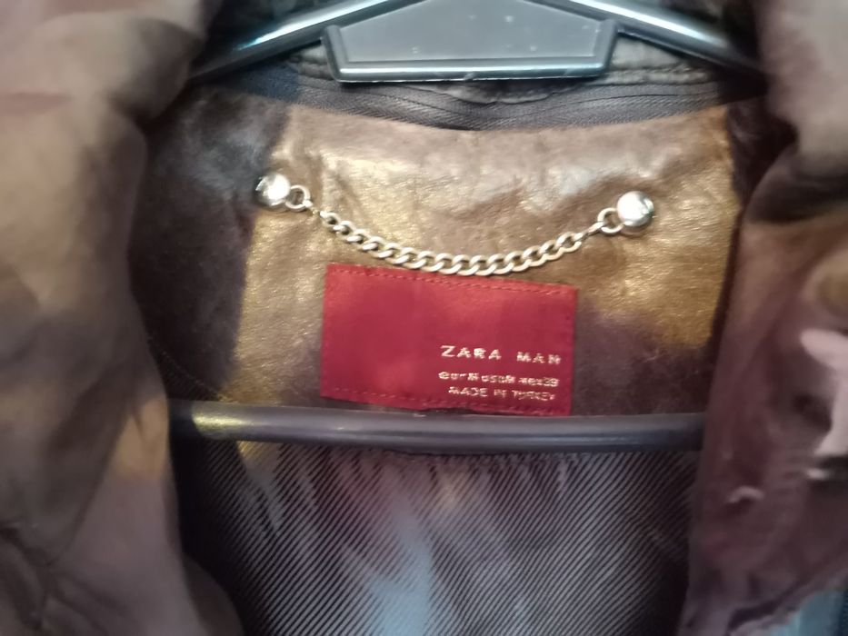 ZARA естествена кожа яке M L Л