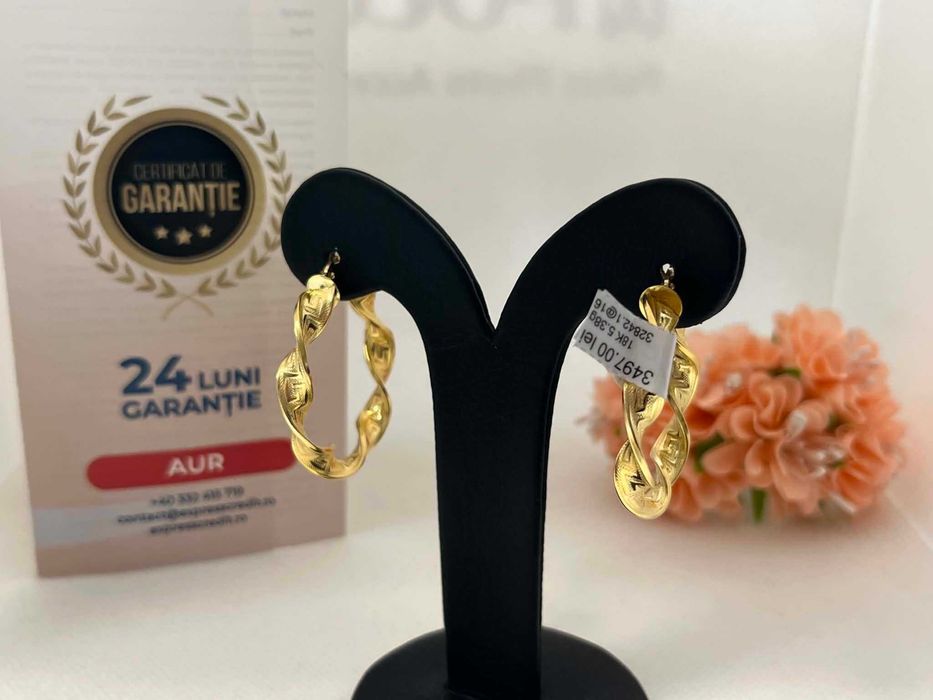 Cercei Aur 18k 5.38g (AG16 Moldova b32842)-Garantie 2 ani!