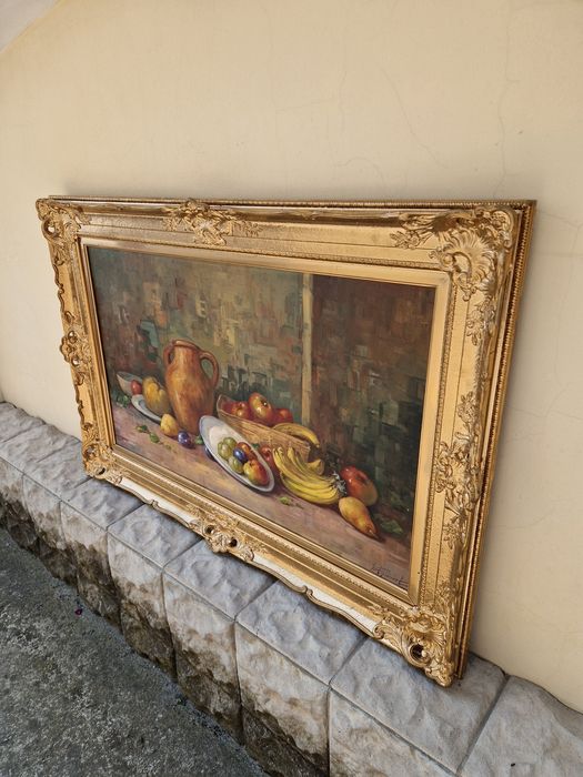 Изключителна огромна антикварна авторска майсторска картина