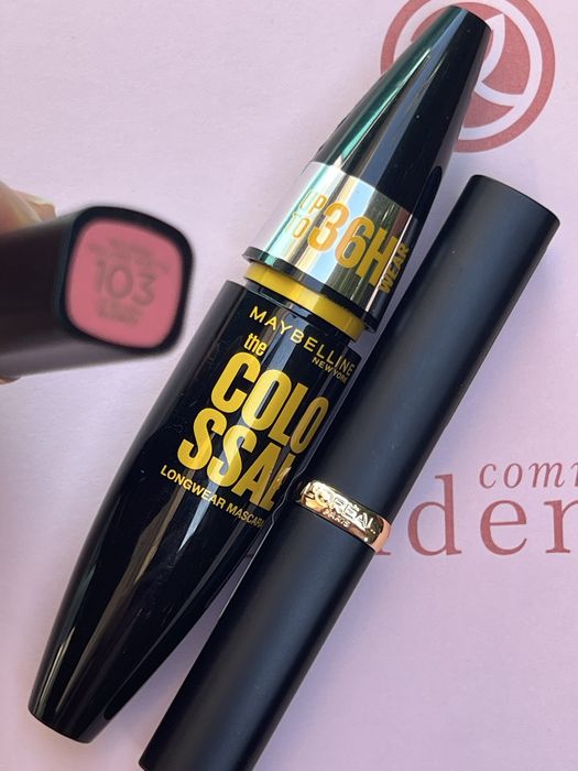 Maybelline- Водоустойчива спирала- 4 евро, червило -4 евро