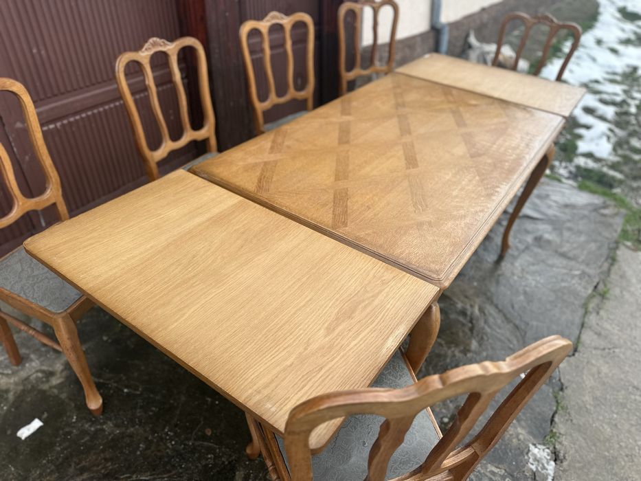 Разтегателна трапезна маса + 6 стола