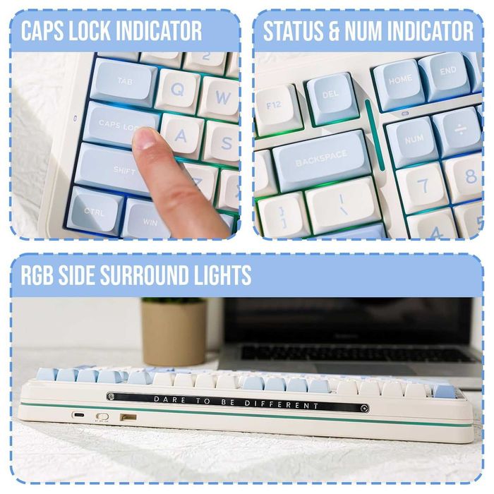 Чисто нова MCHOSE K99 96% безжична геймърска клавиатура, механична...