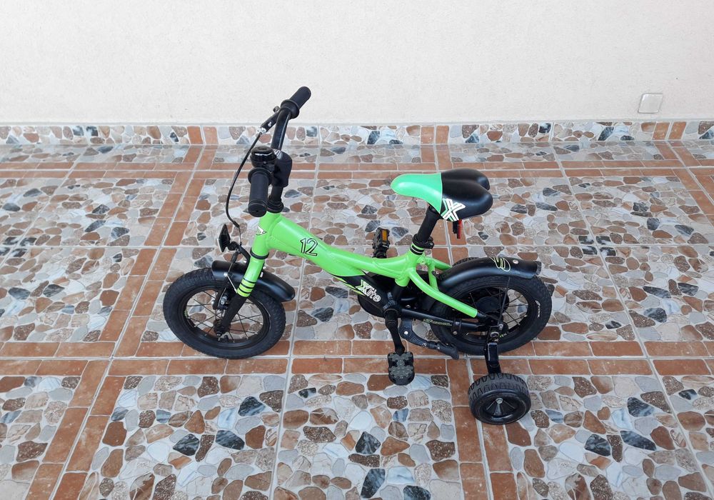 Bicicletă pentru copii 12’ S'Cool XXlite 12-1, ALUMINIU – verde/negru