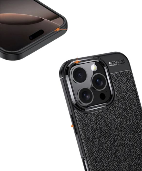 Husa Premium Antisoc model tip PIELE pentru iPhone 16 Pro / 16 Pro Max