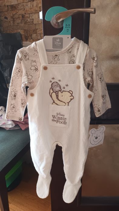 Комплект боди+гащеризон Мечо Пух,  6-9м, 74см