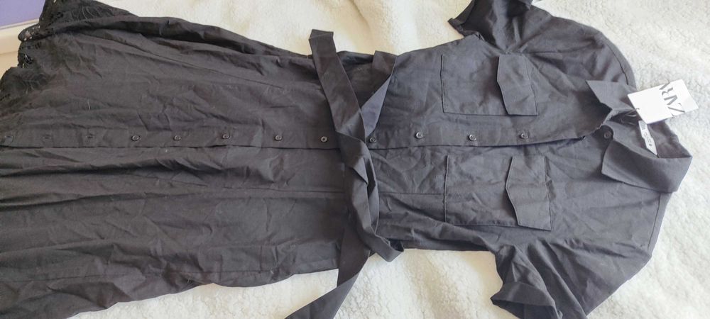 Дълга рокля тип риза ZARA