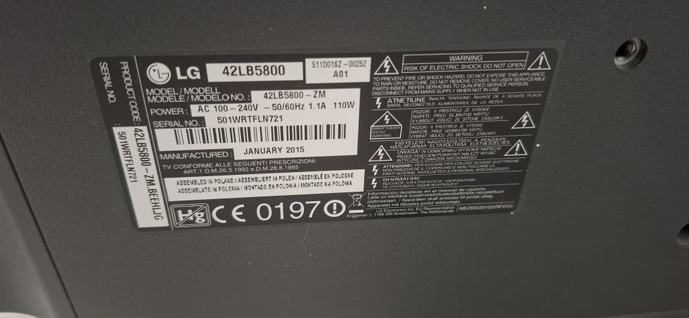 LG 42” Smart TV Full HD – LED-uri schimbate