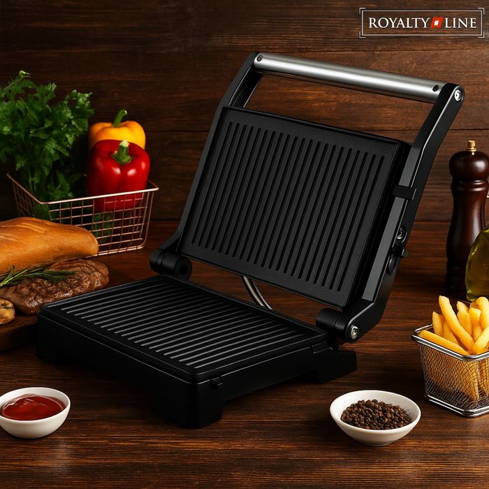 Тостер грил Royalty Line RL - PM1000 - Компактен грил и сандвич преса
