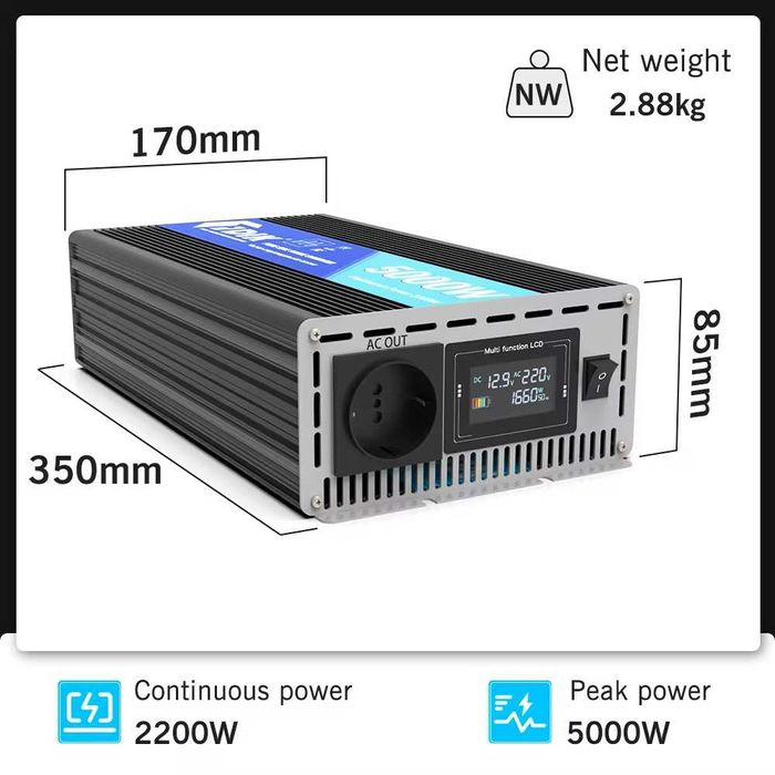 Invertor sinus pur 12v, 24V  5000W FDIK