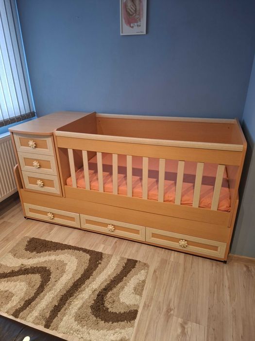 Комбиниранo 3 в 1, Бебешко легло-люлка,кошара , детско легло