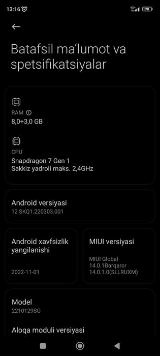 Xiaomi 13 lite 5G  | 8/256 Gb | Ideal holatda