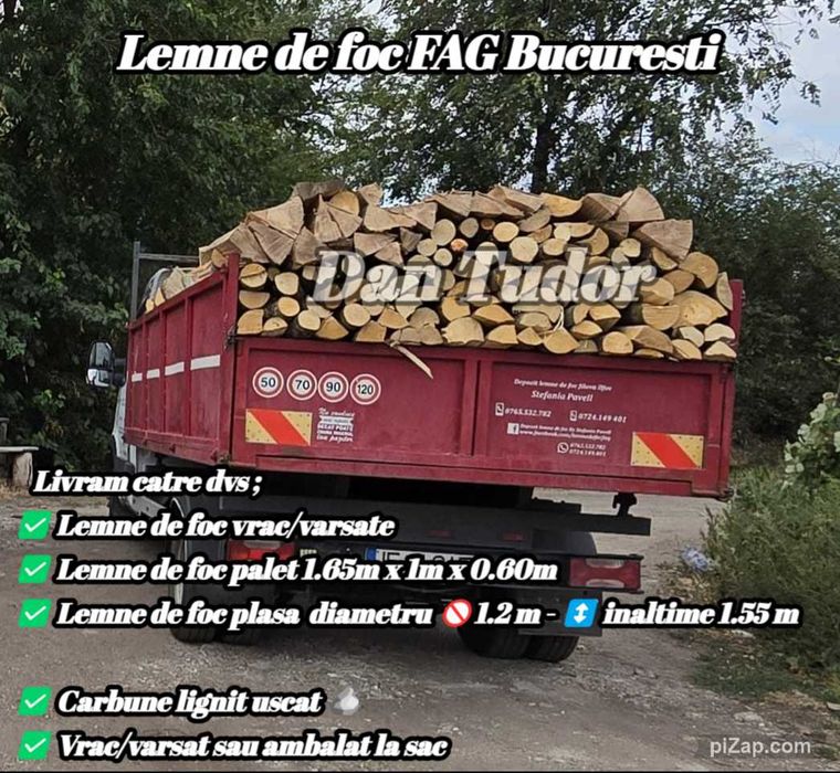 Lemne de foc fag vrac sau ambalate cu transport si descarcat gratuit