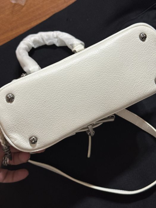 Geanta Chrome Hearts Dagger alba de Piele Noua