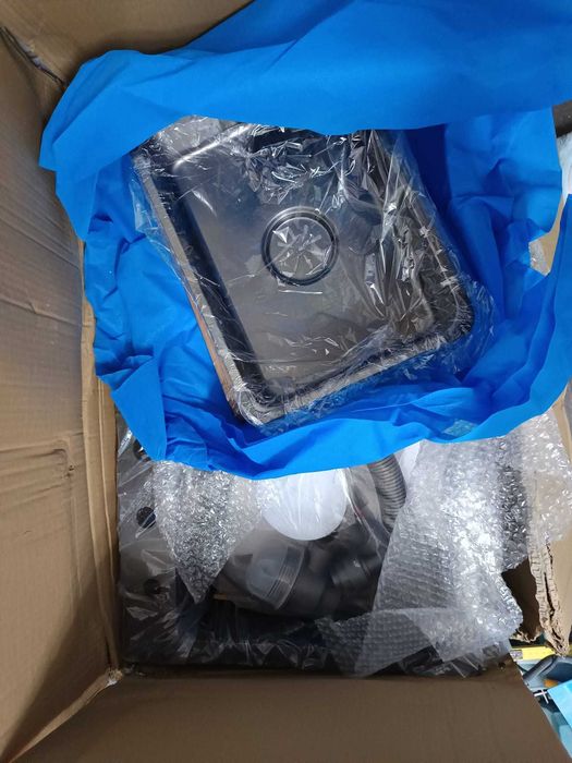 Chiuvetă bucătărie multifuncțională cu LED și cascade – nouă, inox