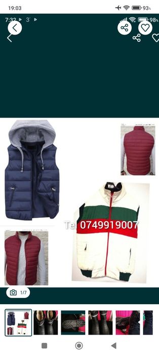 Veste mărimi și Culori model