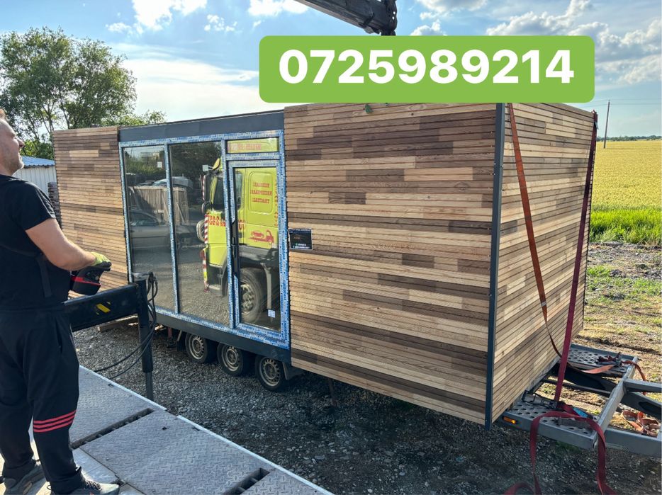 Vand container modular 3m x 7m cu lambriu pe exterior modelul din anun