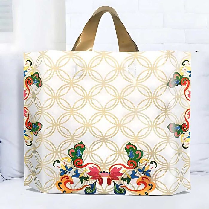 50 dona. sovg’a sumkalari, oltin qirrali qalin apelsin rang , 30*25 sm