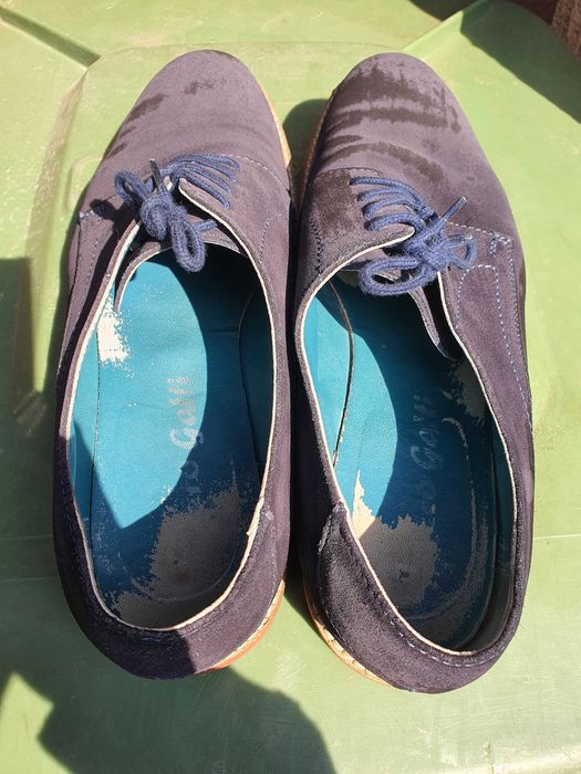 Pantofi eleganti barbat piele intoarsa bleumarin 43
