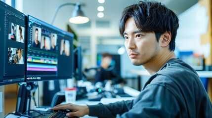 Монтажер создаю видео на основе искусственного интеллекта  Еске алу