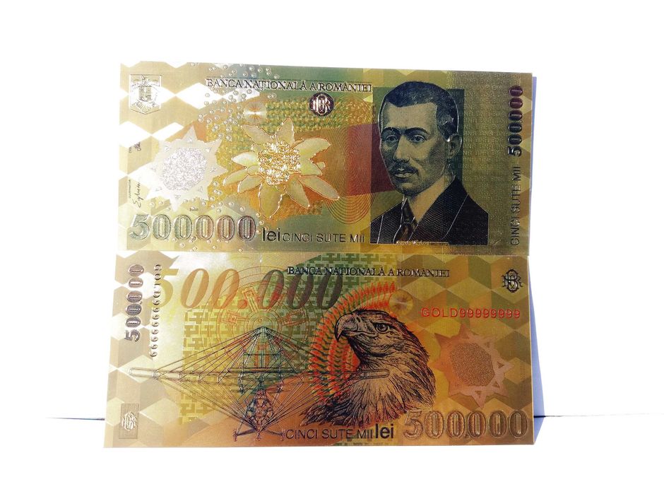 Bancnota 500000 Lei 2000 BNR Ghizari aurie colectie certificat UNC