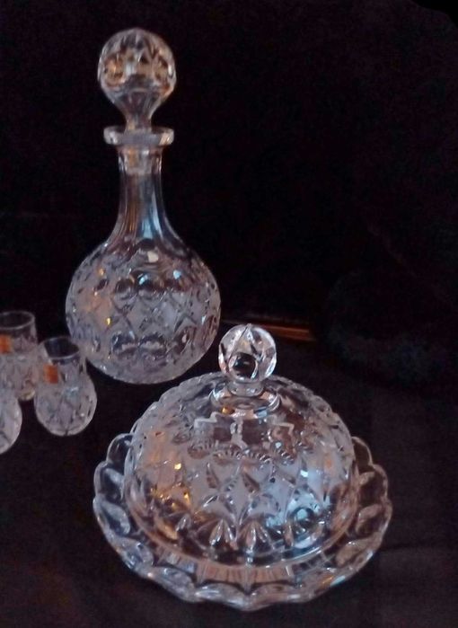 Crystal Nachtmann 24% pbO decanter si pahare , dish mare, set unic