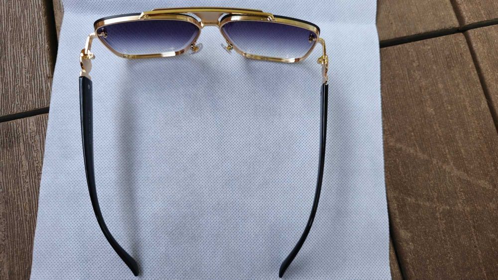 Ochelari de soare Versace lentila albastra, rama aurie