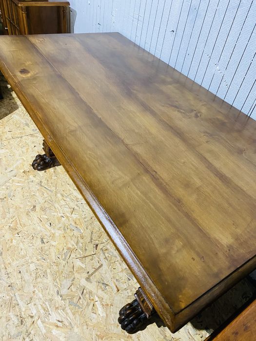 Birou Vintage Lemn Masiv Sec XIX Antic Sculptat Vechi Masa